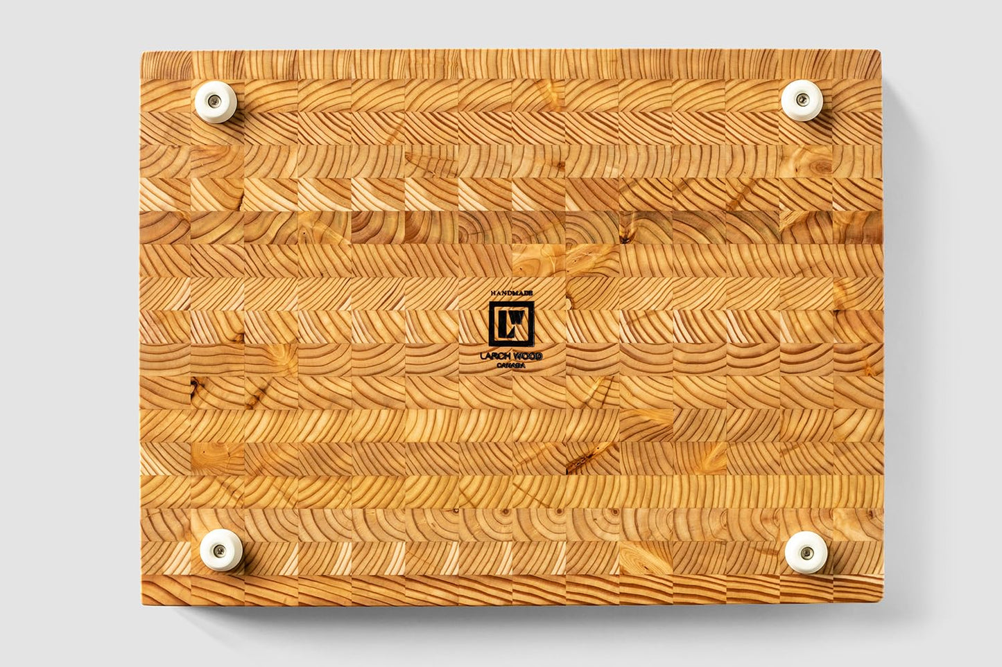 Larch Wood Canada End Grain Medium Cutting Board, Standard Line, Handcrafted for Professional Chefs & Home Cooking, 17-3/4" x 13-1/2" x 1-5/8"