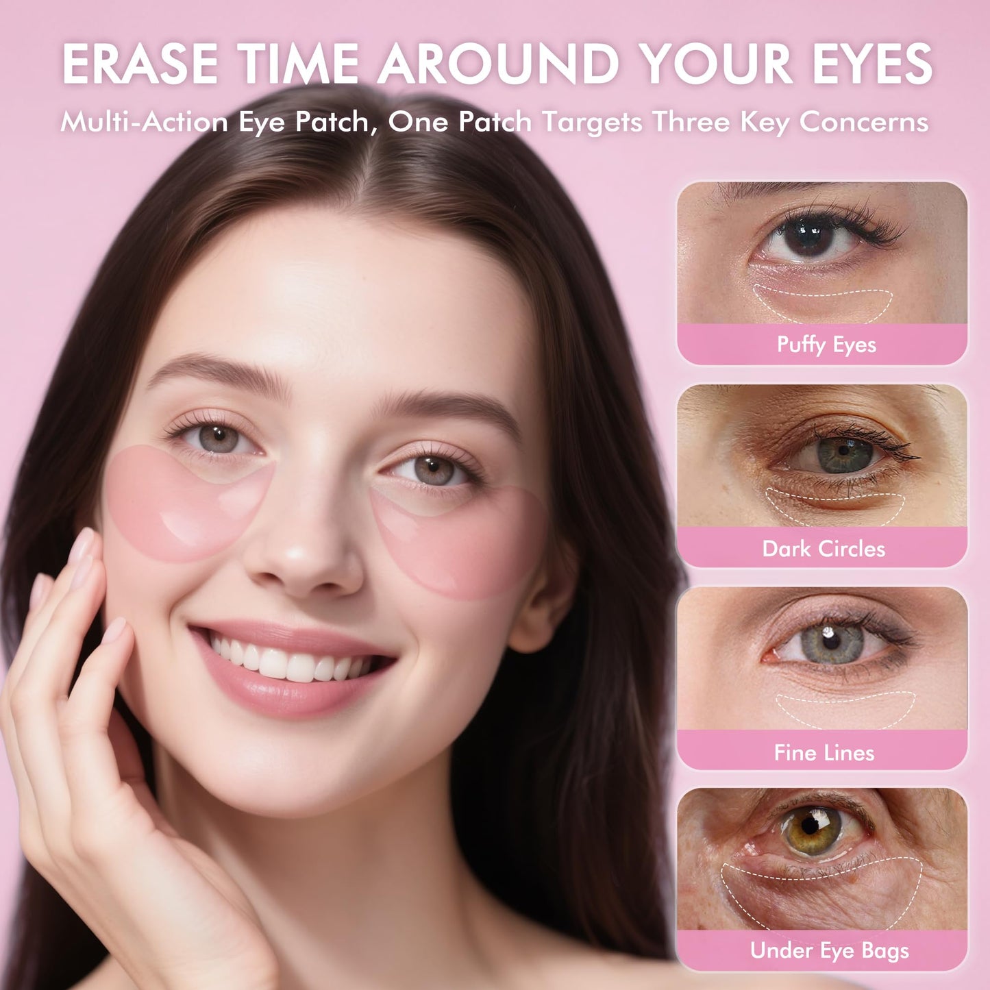AzLucaky Under Eyes Patches, 40 Pairs Rose Hydrogel Eye Mask for Puffy Eyes and Dark Circles with Rose Essence, Hyaluronic Acid & Niacinamide, Deep Hydrating Eye Treatment for Men & Women