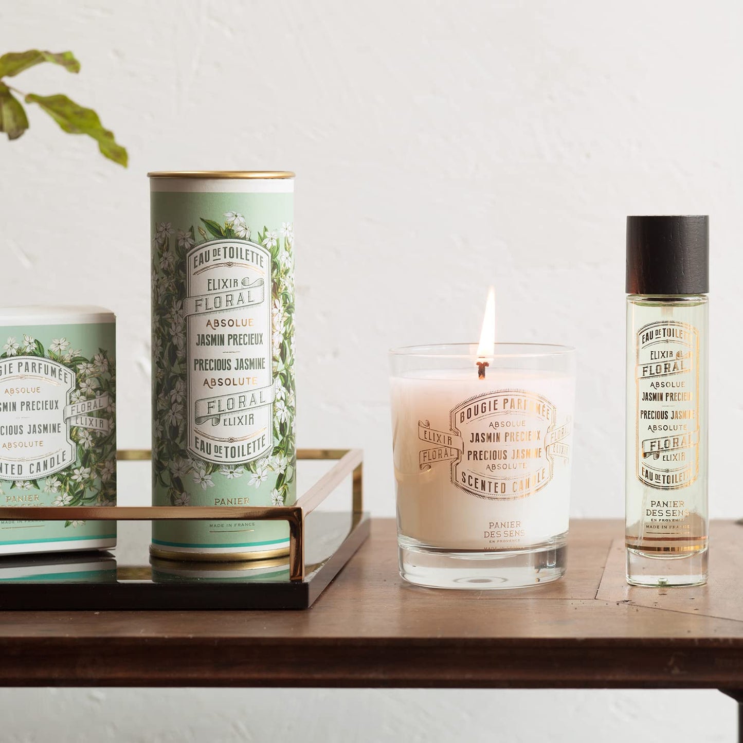 Panier des Sens Jasmine Candle - Hand-Poured in Provence, France - Long Lasting Scented Candles - up to 55 Hours Burn Time - Jasmine Scented Candle - 100% Natural Cotton Wick - 6.3 oz