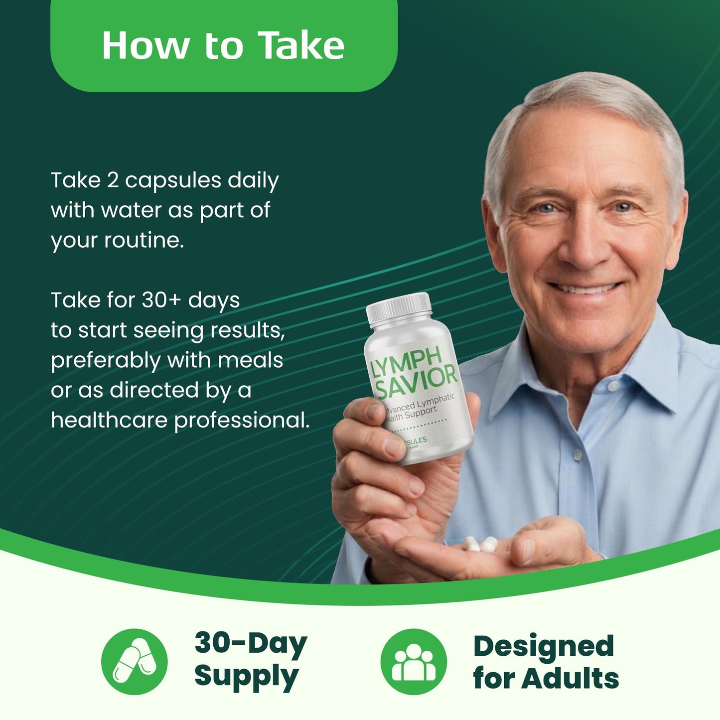 Lymph Savior - Plant-Based Lymphatic Support Supplement with Red Clover, Horse Chestnut & Burdock Root for Fluid Balance & Daily Wellness - Non-GMO, Made in USA - 30-Day Supply, 1 Bottle