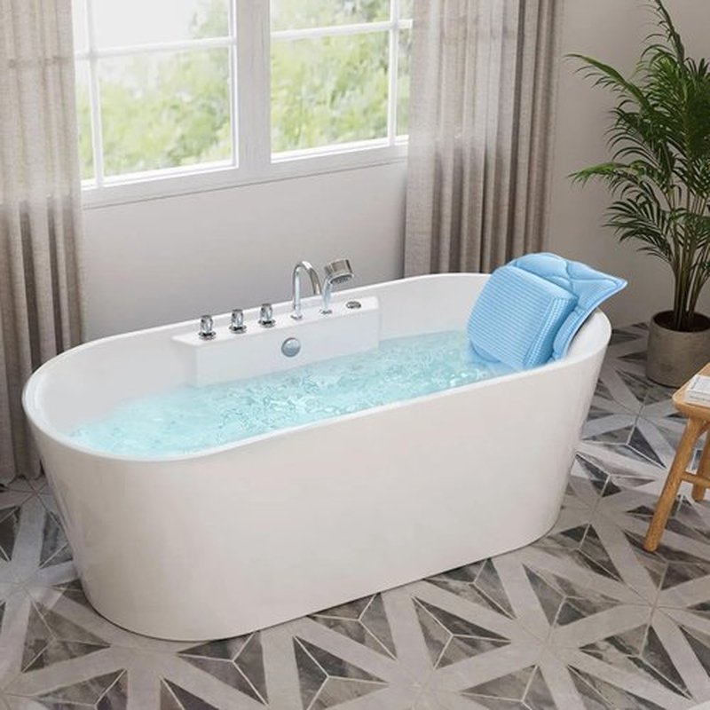 Full Body Bath Pillow, Bath Pillows for tub with Mesh Washing Bag & 21 Non-Slip Suction Cups, Spa Bathtub Pillow for Head Neck Shoulder and Back Support - 5D Air Mesh & Quick Drying | Blue