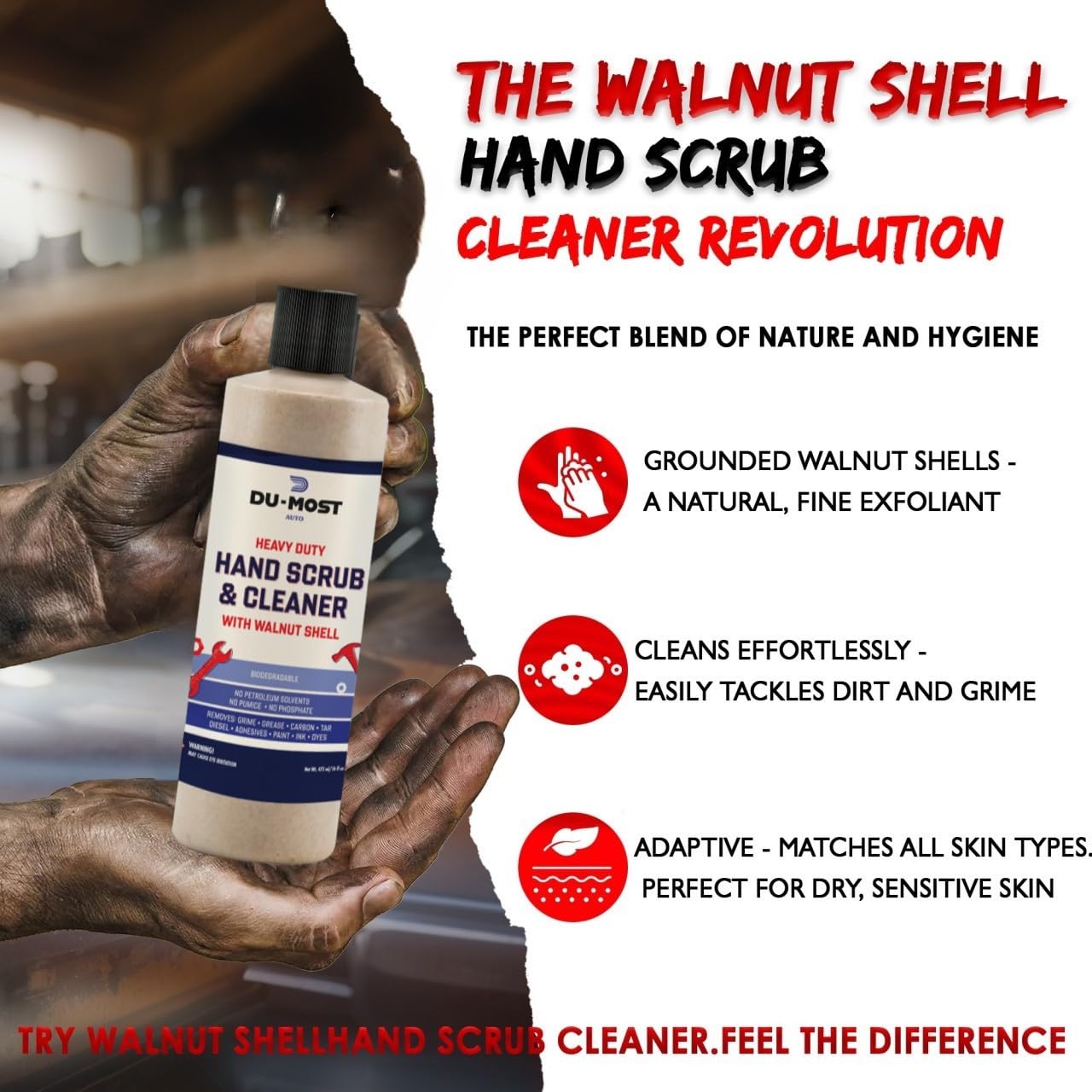 DU-MOST Heavy-Duty Walnut Hand Scrub & Hand Cleaner, 16 oz