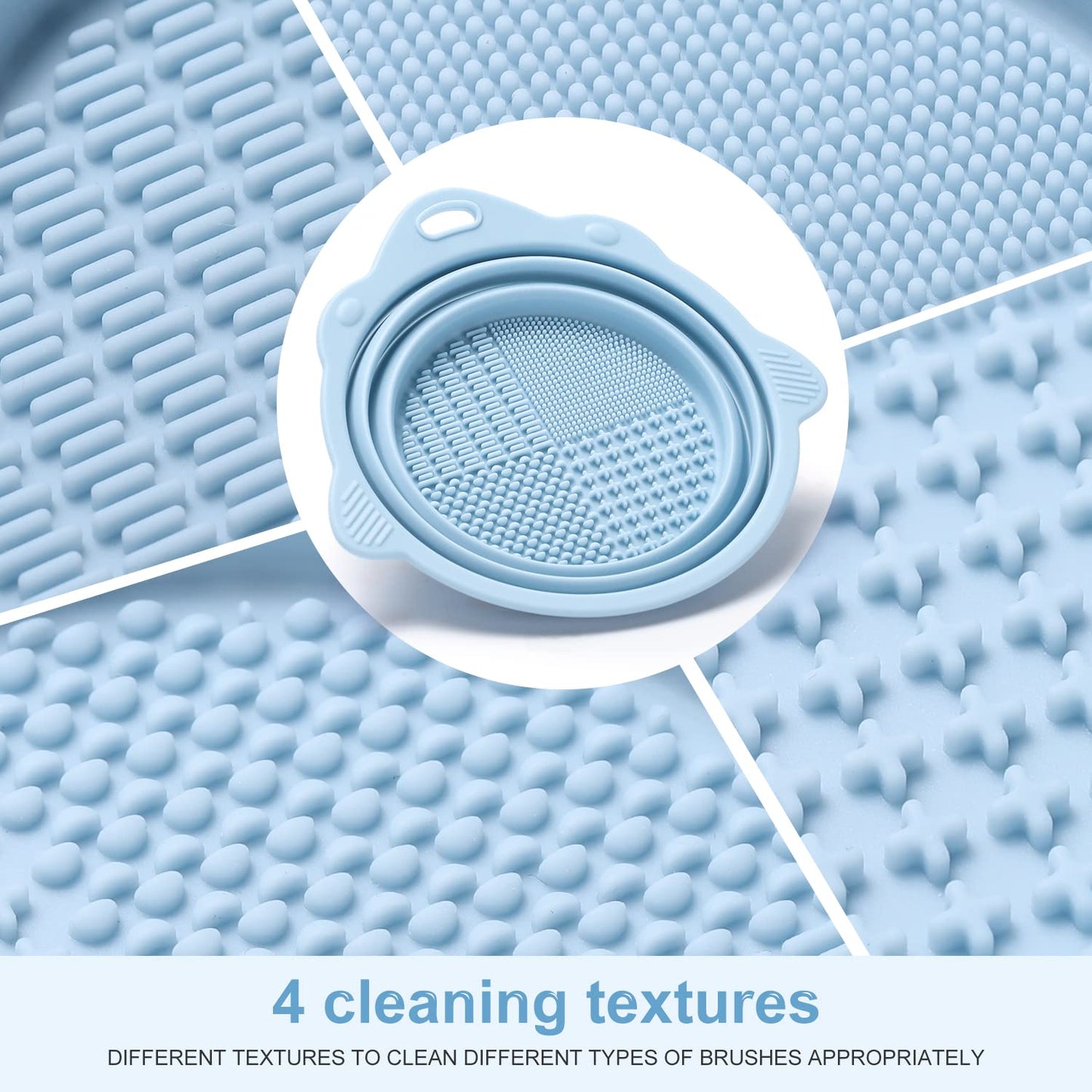 Makeup Brush Cleaner, Etercycle Foldable Silicone Brush Cleaner Bowl Srubber, Portable Washing Tools for Makeup Brush,Powder Puff,Sponge
