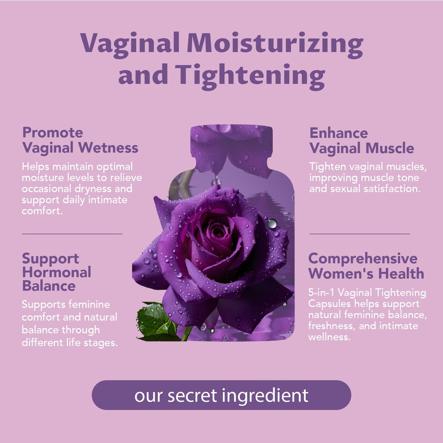 MEGNETA Vaginal Tightening, Moisture Support, 60 Vegan Capsules
