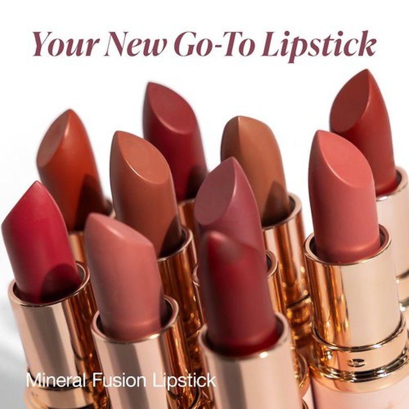 Mineral Fusion Lipstick, Vivid & Smudge-Free Lip Color with Avocado Oil, Cocoa Seed Butter & More, Long-Lasting Vegan Lipstick, FD&C Dye-Free, Cruelty-Free, Paraben-Free, Gluten Free, Plum Wine