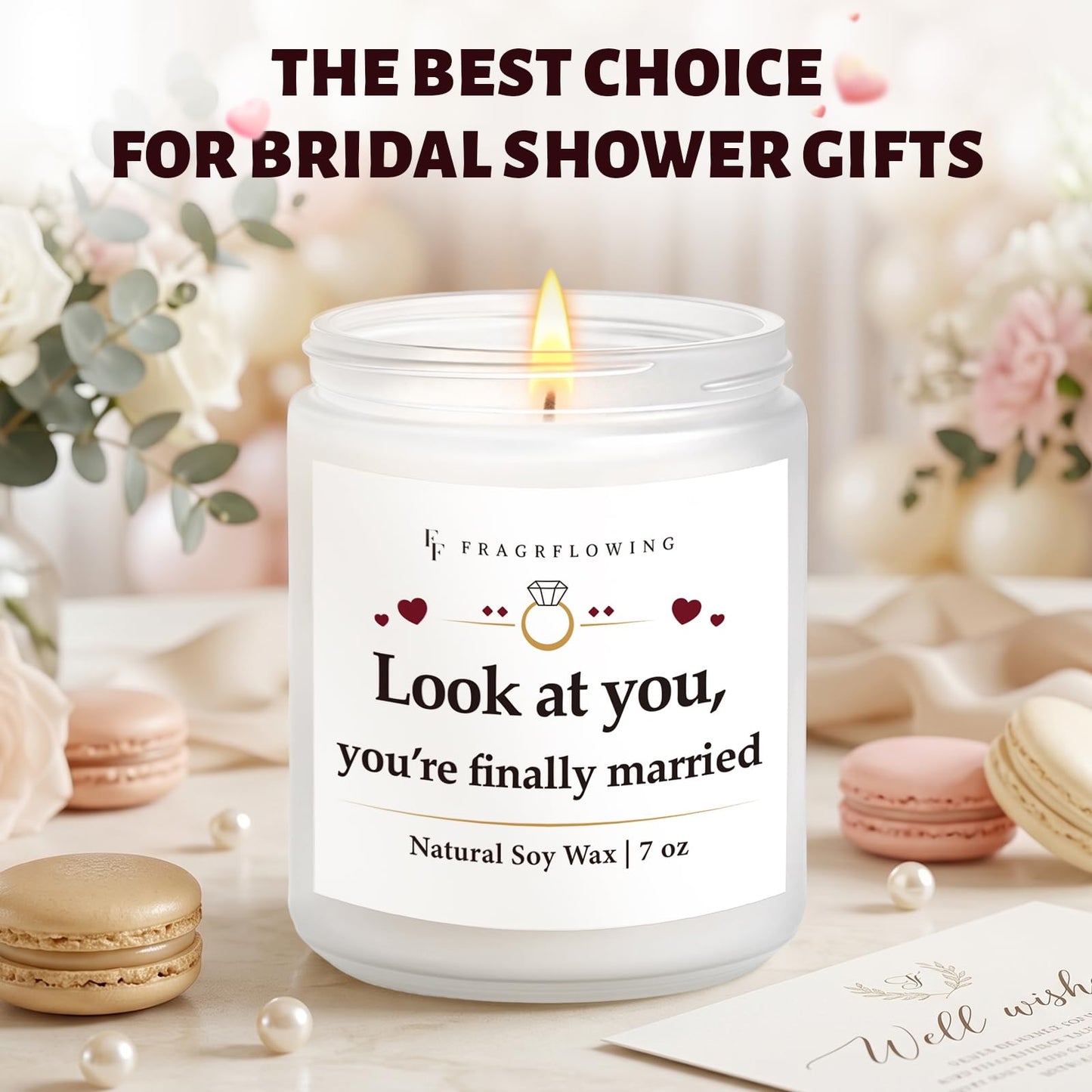 FF FRAGRFLOWING Funny Bridal Shower Gifts, Creamy Vanilla Soy Wax