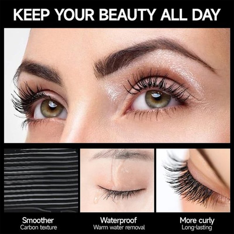4D Silk Fibers Lashes Mascara,Waterproof Smudge-proof Thickening Mascara,Exquisitely Full,Thickening Softer Fuller Lashes,Long-Lasting No Flaking Natural No Clumping,All Day Exquisitely Full(4 PCS)