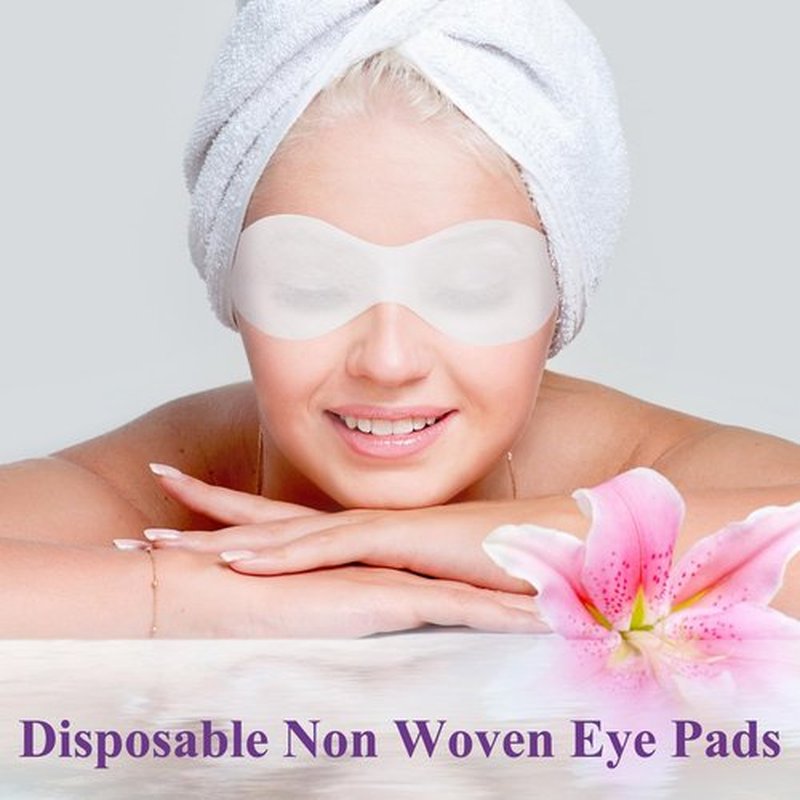 SmallCat 100 Sheets Disposable Non Woven Eye Care, Cotton Facial Eye Covers, DIY Skincare Eye Mask Paper Beauty Sheets for Spa, Skincare, Moisture Retention