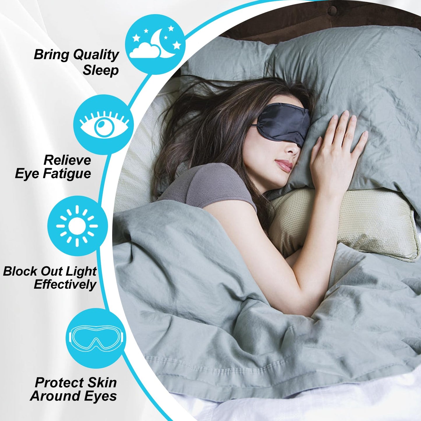 Dyrfolm 30 Pcs Blindfold Eye Cover Sleep Mask,Soft Eye Mask,Sleep Mask with Nose Pad and Elastic Strap,Blindfold Sleeping Masks for Travel Sleep Games Party(Black)