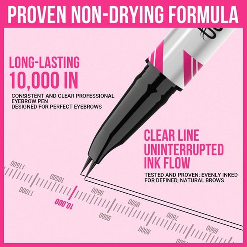 iMethod Curved Eyebrow Pen - Eyebrow Pencil, Brow Pencil 2-in-1 Dual-Ended Microblading Eyebrow Pen with Curved Tip and Precise Brush-Tip, Brow Pen for Natural Hair-Like Brows, Last All-Day, Brown