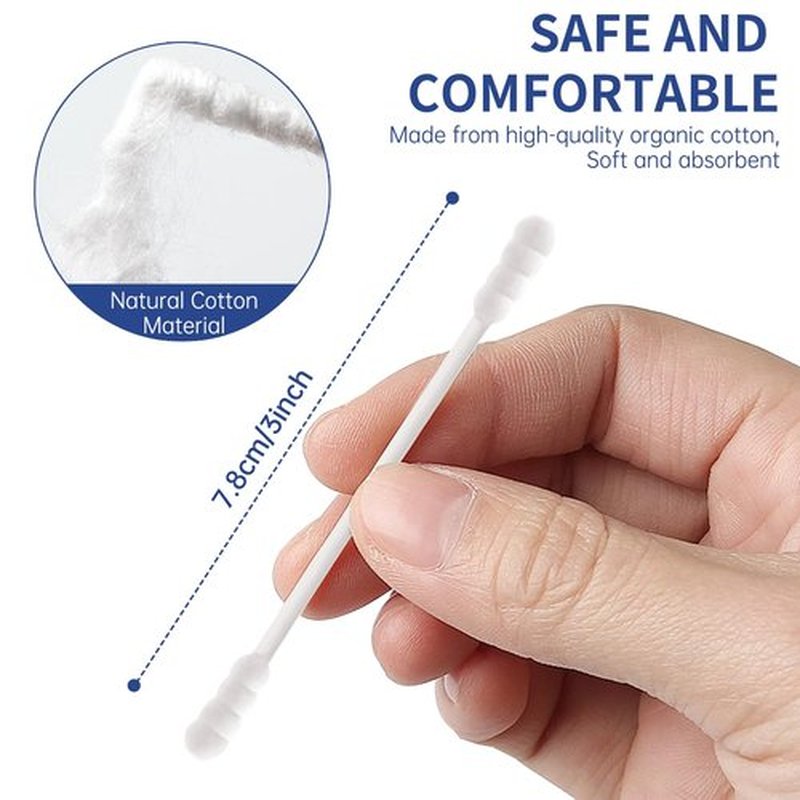 Cotton Swabs, 800 Count Double Spiral Tipped with Paper Stick, Cotton Buds for Makeup, Personal Care, Crafts