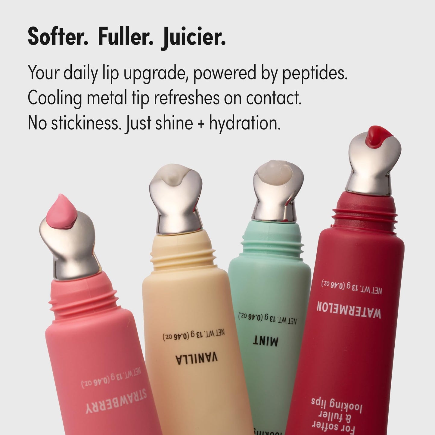 KISS NEW YORK Peptide Lip Treatment, Hydrating & Non-Sticky Plumping Balm, Shea Butter, Castor Oil & Squalane Reduces Look of Fine Lines, Softer & Fuller Lips with Cooling Metal Tip (Unscented Clear)