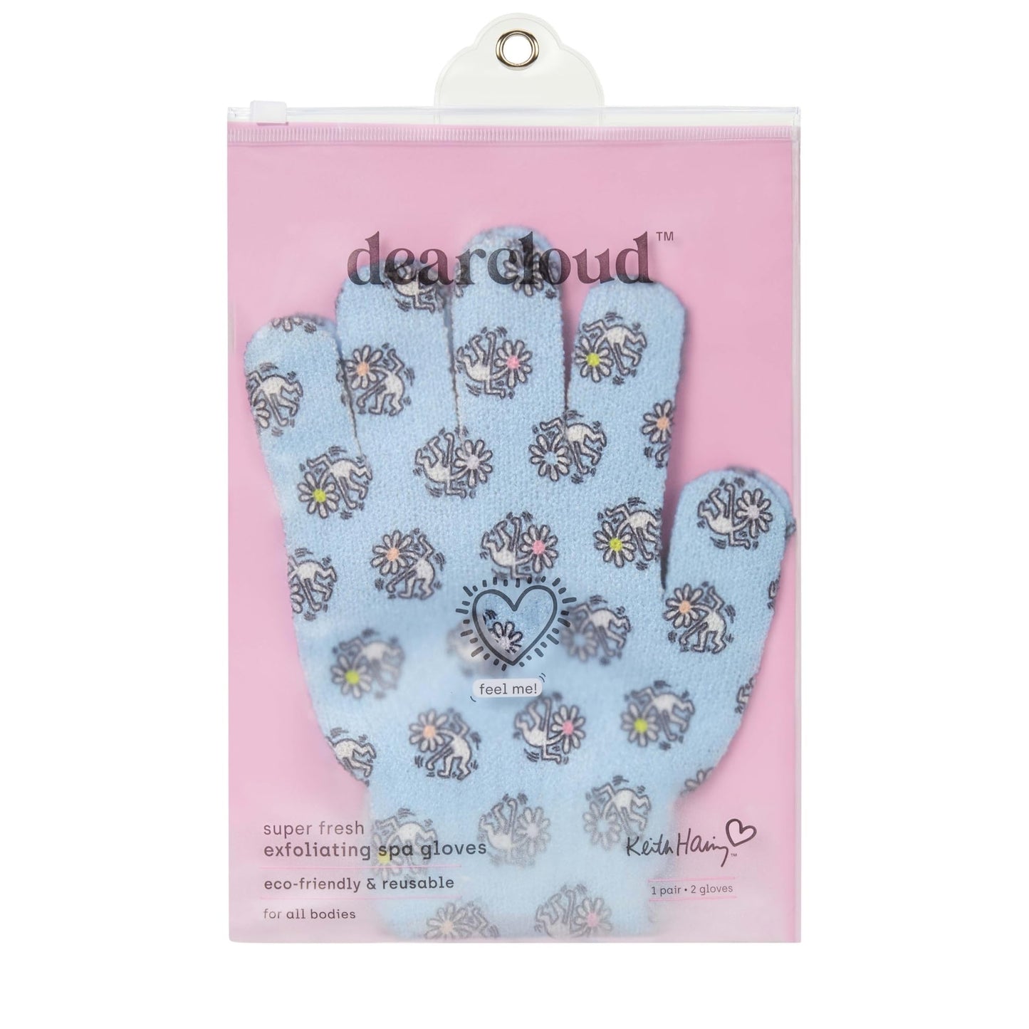 Keith Haring Bath & Shower Exfoliating Spa Gloves – Reusable Exfoliating Body Scrubber & Gentle Exfoliating Glove Set for Smooth Skin (Super Fresh)