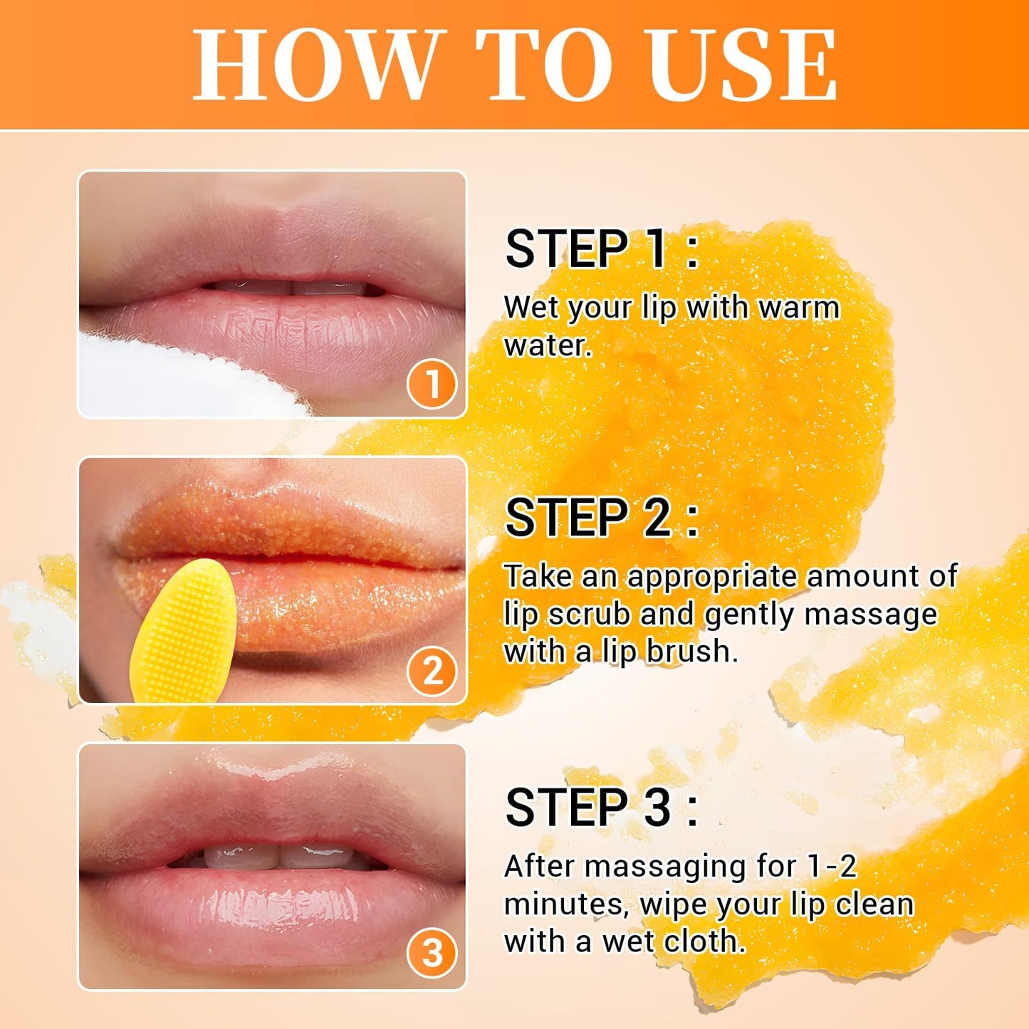 Lemon Turmeric Lip Scrub with Brush Set - lip Scrubber Exfoliator for Dark, Dry, Chapped LiPs, Reduce Fine Lines - Hydrating Moisturizing Lip Care for Instantly Smooth, Soft Lips