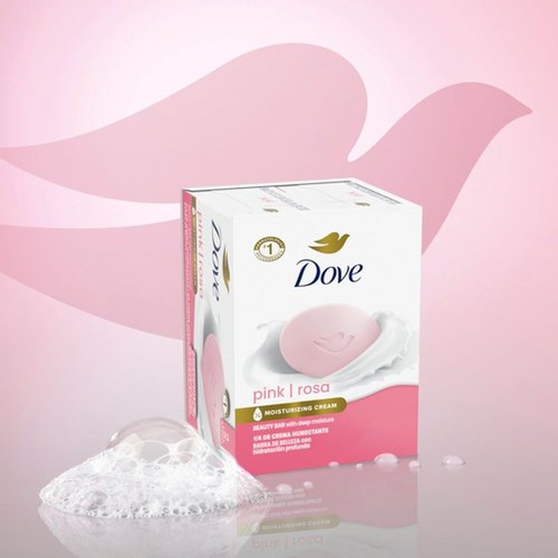 Dove Beauty Bar Soap Pink Rosa, 2 Bars for Soft, Smooth Skin, Cleans & Moisturizes 3.75 oz