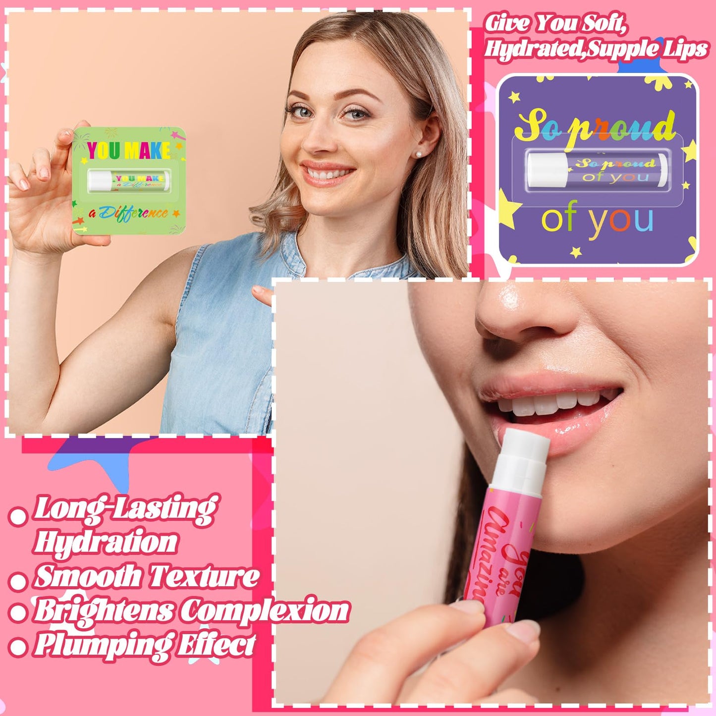 24 Pcs Employee Staff Teacher Appreciation Gifts in Bulk Lip Balms Inspirational Gift You're Balm Team Thank You Lip Balm Travel Size Motivational for Nurse Cna Coworker Volunteer Adult