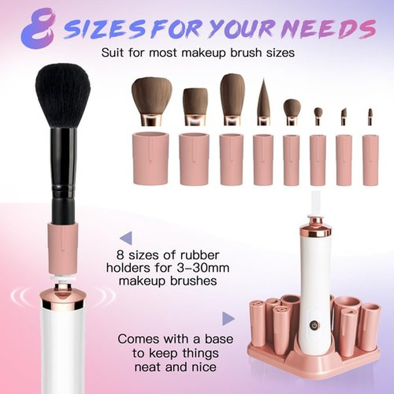 Makeup Brush Cleaner Machine - Super Fast Makeup Brush Cleaner and Dryer - Automatic Brush Cleaner Tool Suit for Most Makeup Brush Sizes