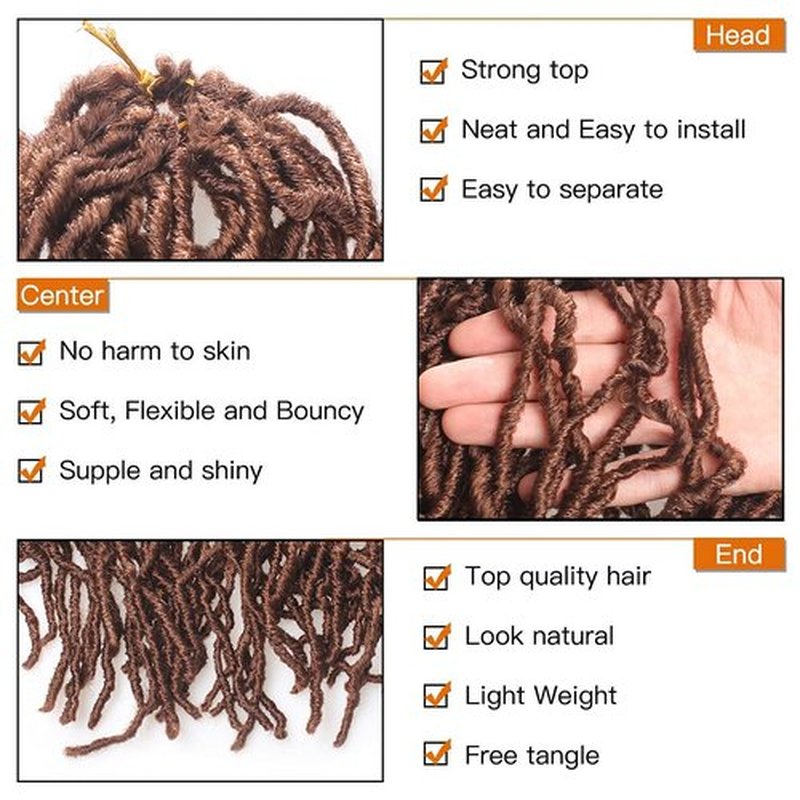 ZRQ 36 Inch 6Packs New Faux Locs Crochet Hair Pre-Looped Soft Locs Curly Wavy Hair Afro Roots Goddess Locs Hair Synthetic Hair Extensions For Women (36 Inch, 30#)