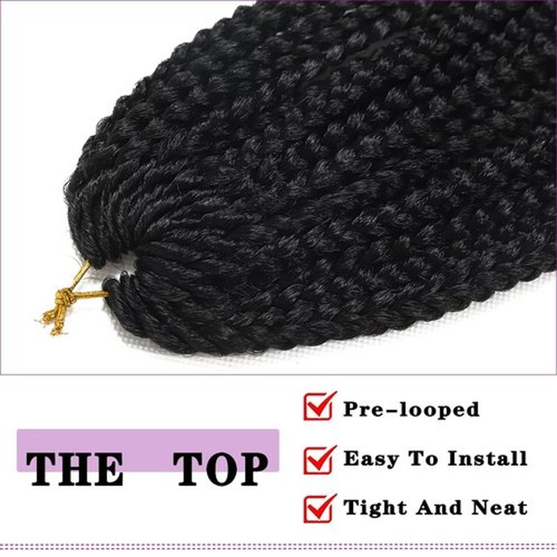 Crochet Box Braids Hair with Curly Ends 7 Packs Pre Looped Crochet Braids Goddess Box Braids Crochet Box Braid Hair(18 inch,1B)