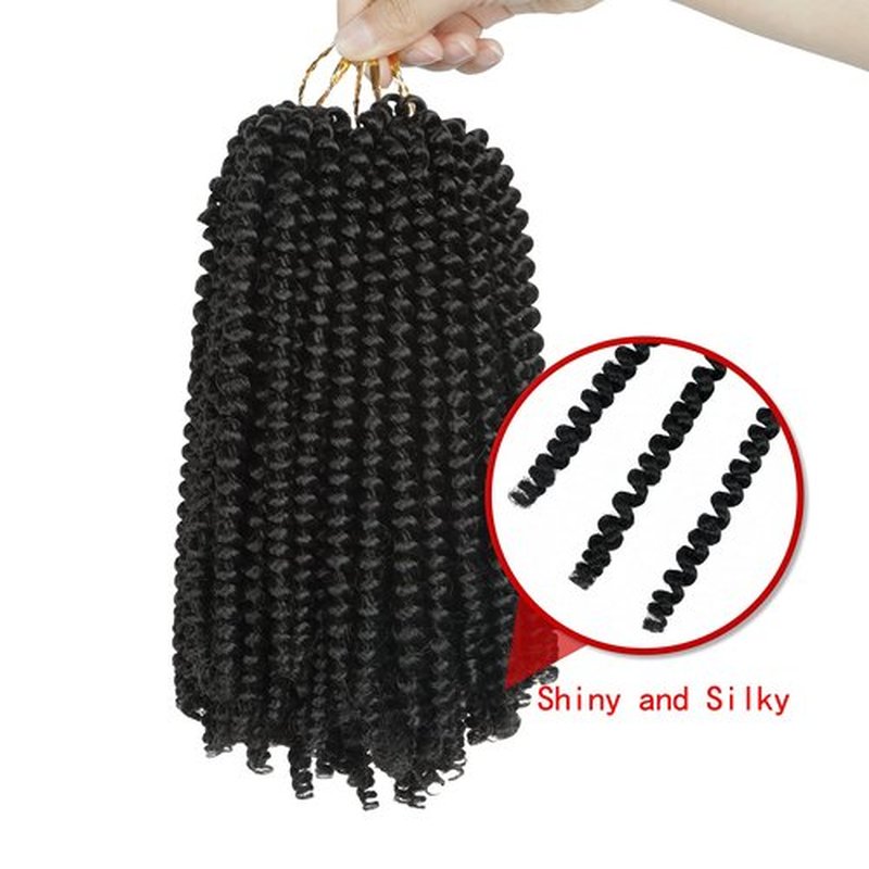 Bileaf 5 Packs Spring Twist Hair 8 Inch Fluffy Spring Twist Crochet Braiding Bomb Twist Ombre Colors Hair Extensions for Butterfly Locs #1