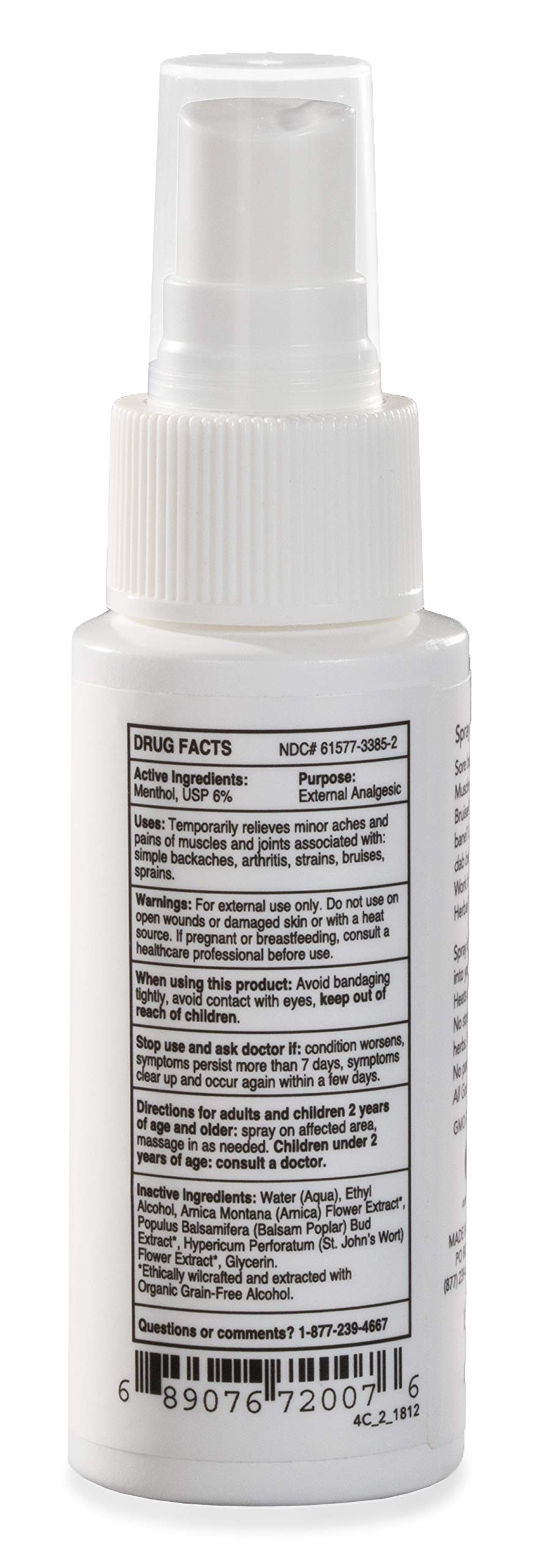 Elemental Herbs, Herbal Cool Sore Muscle Spray, 2 Fl Oz