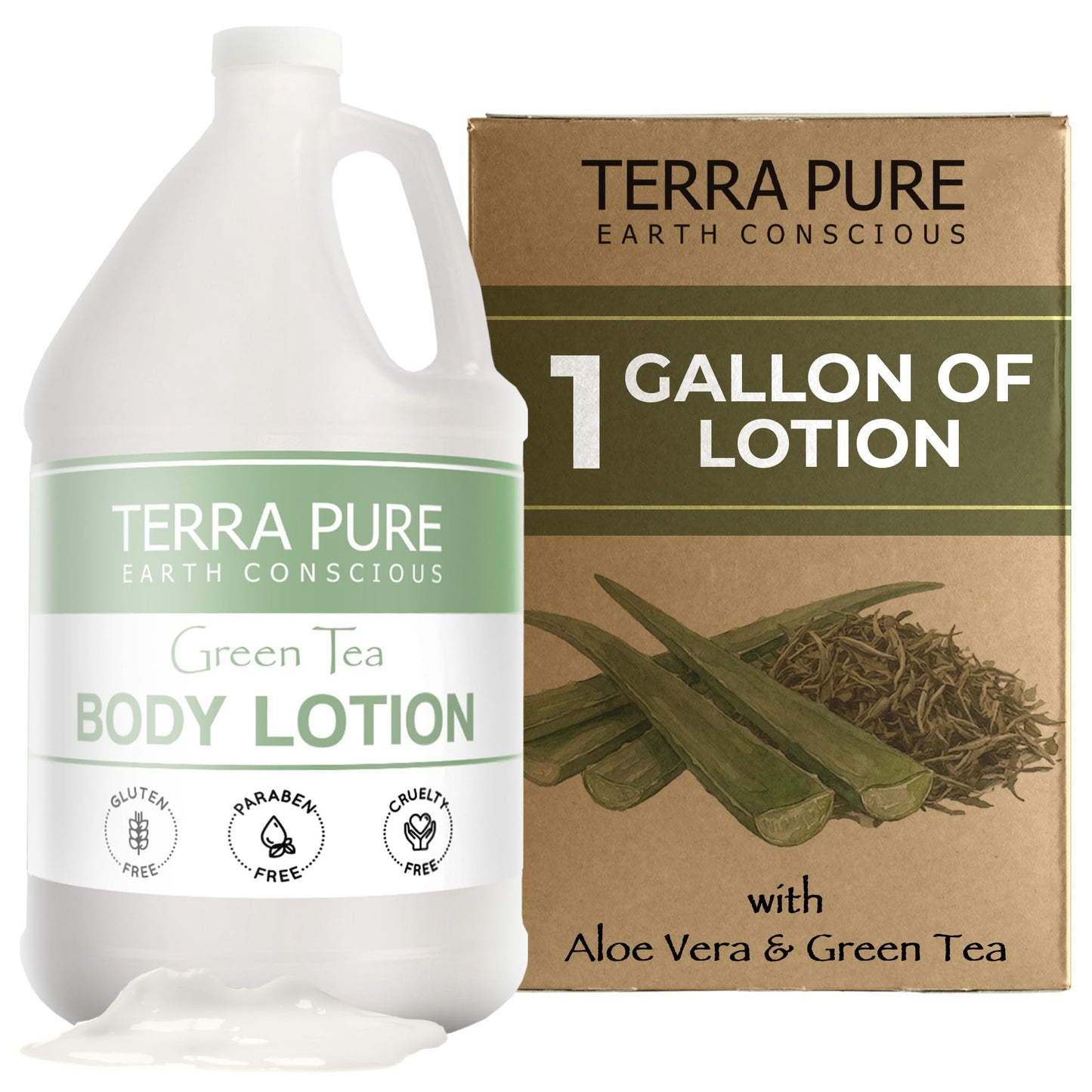 Terra Pure Green Tea Hotel Body Lotion | 1 Gallon | For Hospitality & Vacation Rentals to Refill Dispensers