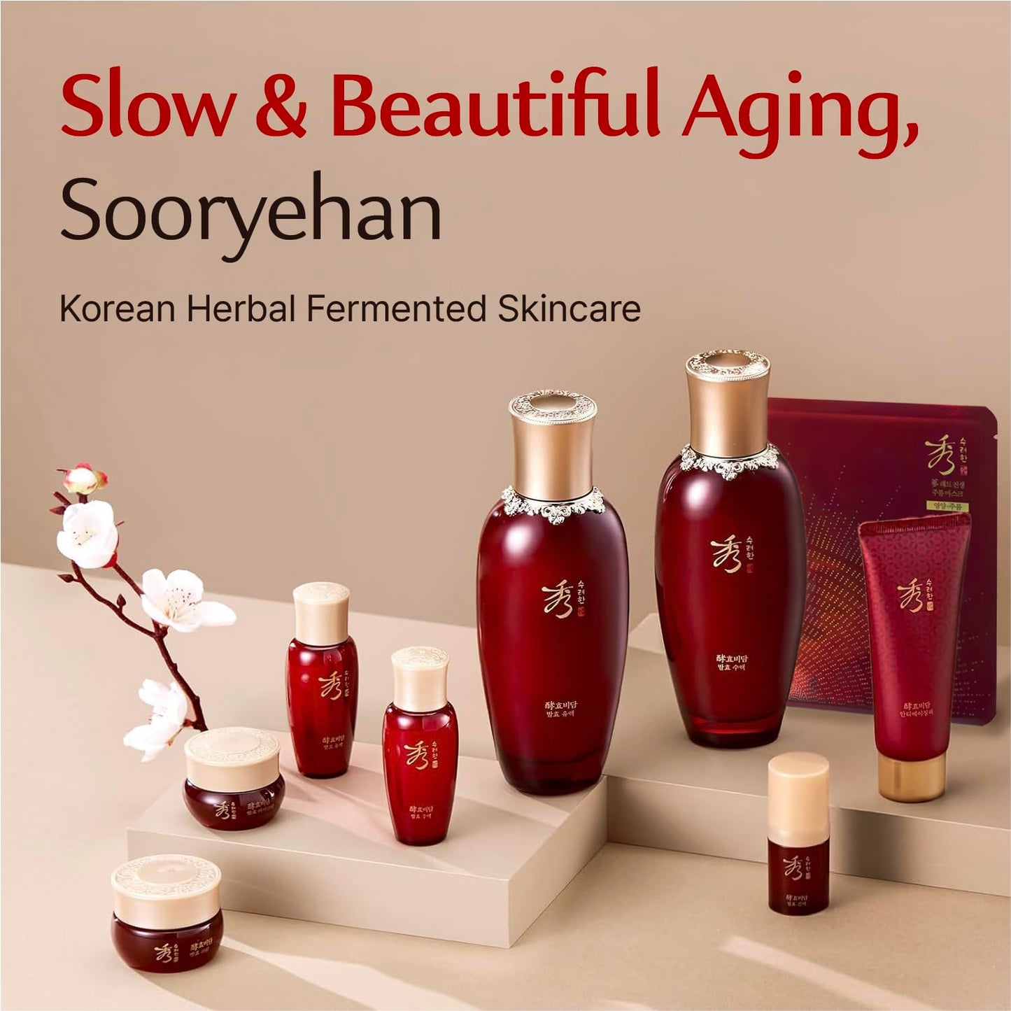 Sooryehan Hyobidam Fermented Bundle Gift Set (14fl oz) - Hyobidam Korean Skin Care Gift Set with Toner, Emulsion, Essence, Cream, Eye Cream, Mask & Foam,. Wild Ginseng Anti-Aging Hydration & Firming.