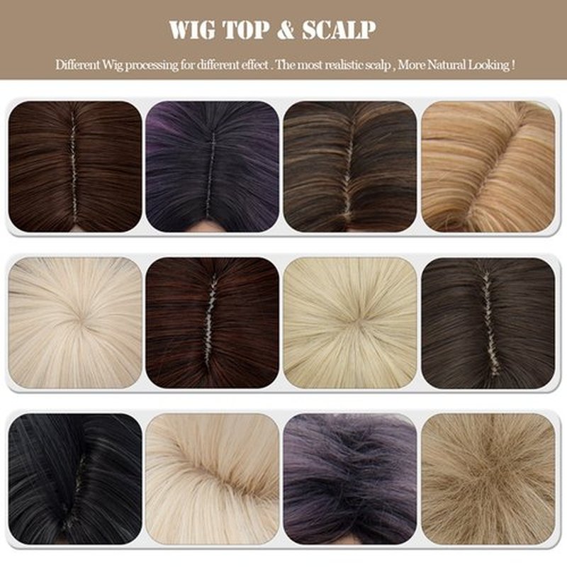 Cying Lin Short Bob Wavy Curly Wig Purple Ombre Light Blue Wig For Women Cosplay Halloween Wigs Heat Resistant Bob Party Wig Include Wig Cap (Purple Ombre Light Blue)