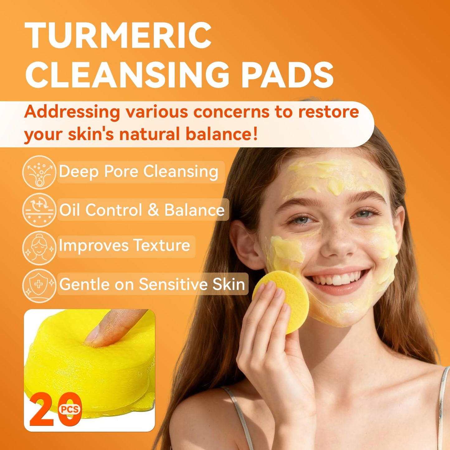 Turmeric Skincare Set with Face Wash, Cream, Soap Bar, Bubble Net, Facial Cleanser for All Skin Types, Soothing Hydrating Formula
