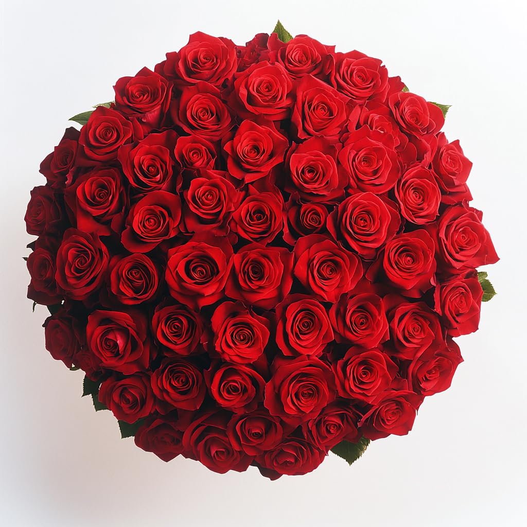 GlobalRose 75 Red Roses Bouquet - Responsibly Sourced Roses Fresh Flowers - Hand-Picked Flowers Fresh Bouquet for Valentine's Day, Birthday & Special Occasions (3 Bunches of 25 Stems)