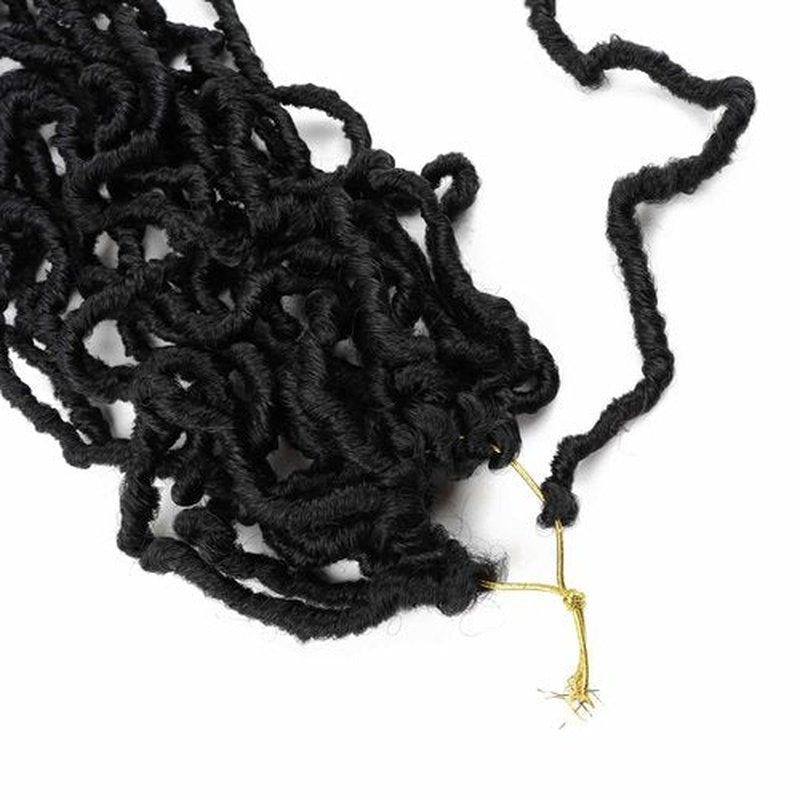 6 Packs 36 Inch Soft Locs Crochet Hair Pre Looped Curly Wavy Faux Locs Crochet Braids for Natural Butterfly Crochet Hair for Black Women (36 inch(pack of 6), 1B)