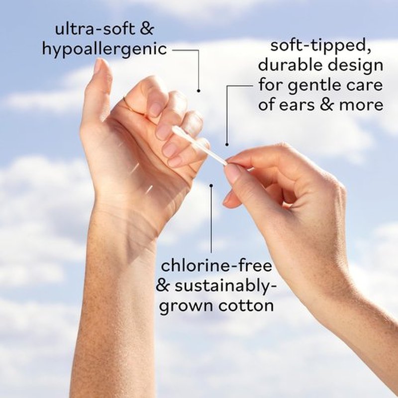 Sky Organics - Organic Cotton Swabs, 375 ct. - Ultra Soft Tips - Strong & Durable - Hypoallergenic - Chlorine Free - Sustainable - Natural, Vegan & Cruelty Free - Skin Care & Self Care