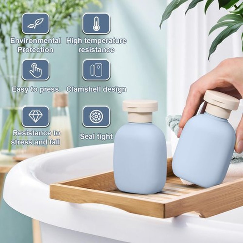 UMETASS 3.4 oz Travel Bottles Plastic Travel Shampoo Bottles, Empty Plastic Squeeze Bottles with Flip Cap for Toiletries, Leakage-proof Travel Essentials Conditioner Bottles (4 pack, BLUE)