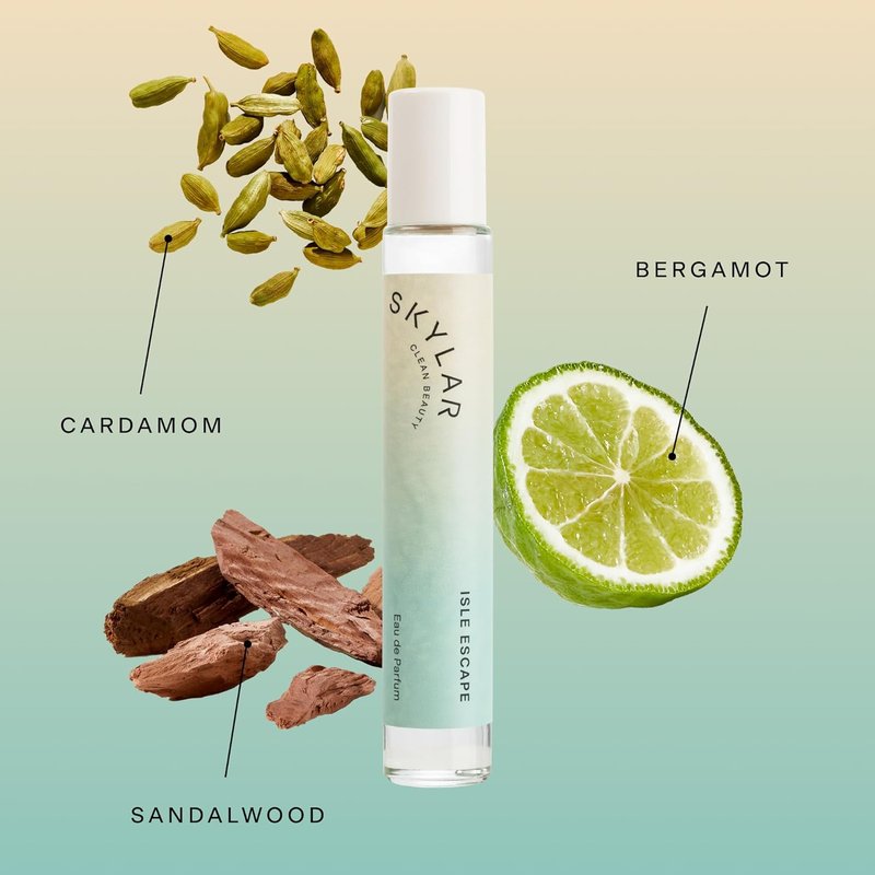 Skylar Isle Escape Eau de Parfum - Hypoallergenic Vegan Perfume for Sensitive Skin | Fresh Bergamot & Sandalwood Scent - 10mL