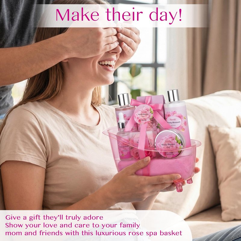 Bath Set Spa Gifts for Women Mothers Day Gifts Basket Relaxing Home Spa Bath and Body Set Luxury Self Care Kit with Essential Oil Body Lotion Birthday Gift for Her