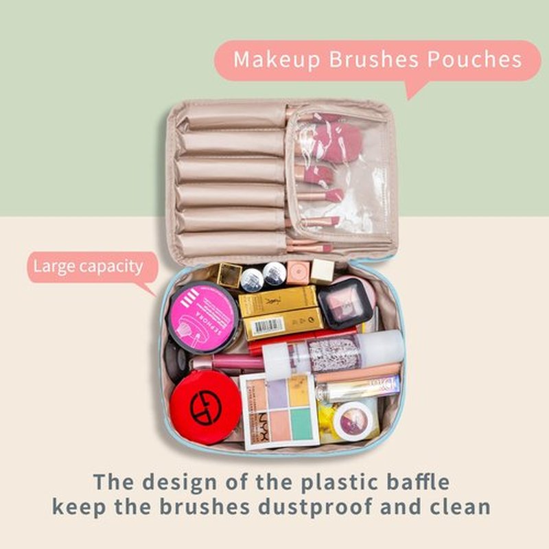 Travel Makeup Bag Cosmetic Bag Makeup Bag Toiletry bag for women and men(Pink)
