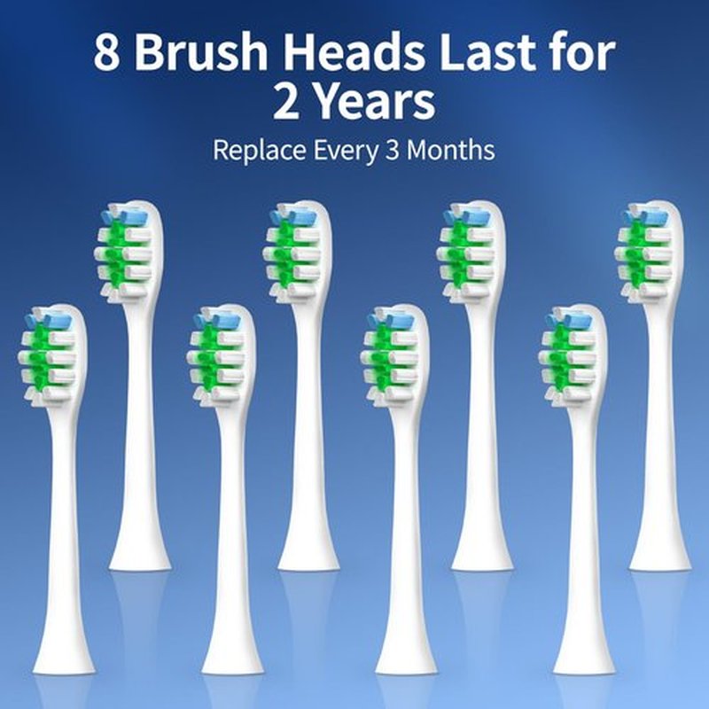 keosaa Electric Tooth Brush with 8 Brush Heads, Sonic Toothbrush Soft with Pressure Sensor, 33000VPM, 3 Modes, 2-Min Smart Timer, One Charge for 30 Days, IPX7 Waterproof, 3D Rounded Soft Bristles