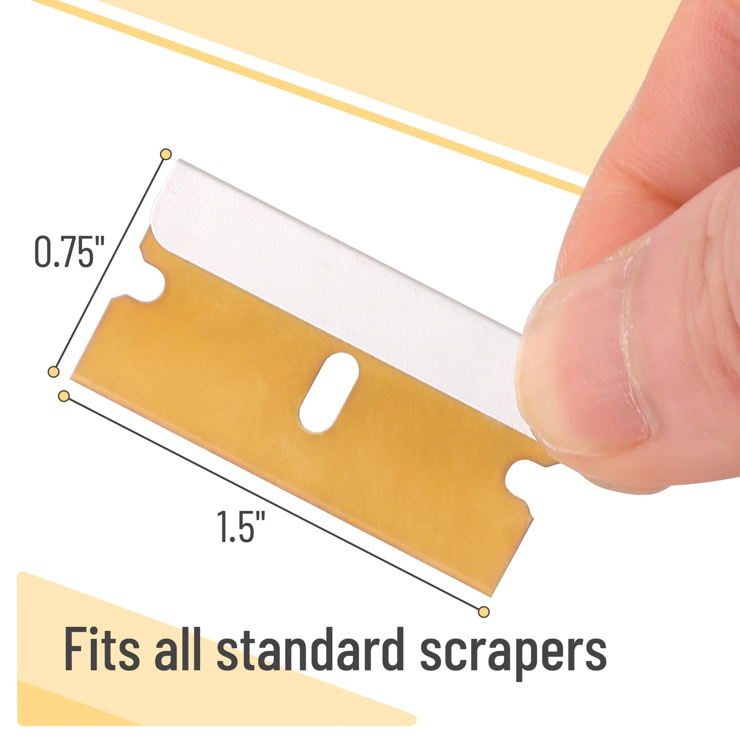 Bates Choise - Single Edge Razor Blades, 50 Pack, Gold, Razor Blades Single Edge, Straight Edge Razor Blade, Scraper Blades, Single Edge Blades, Single Edge Razor Blade