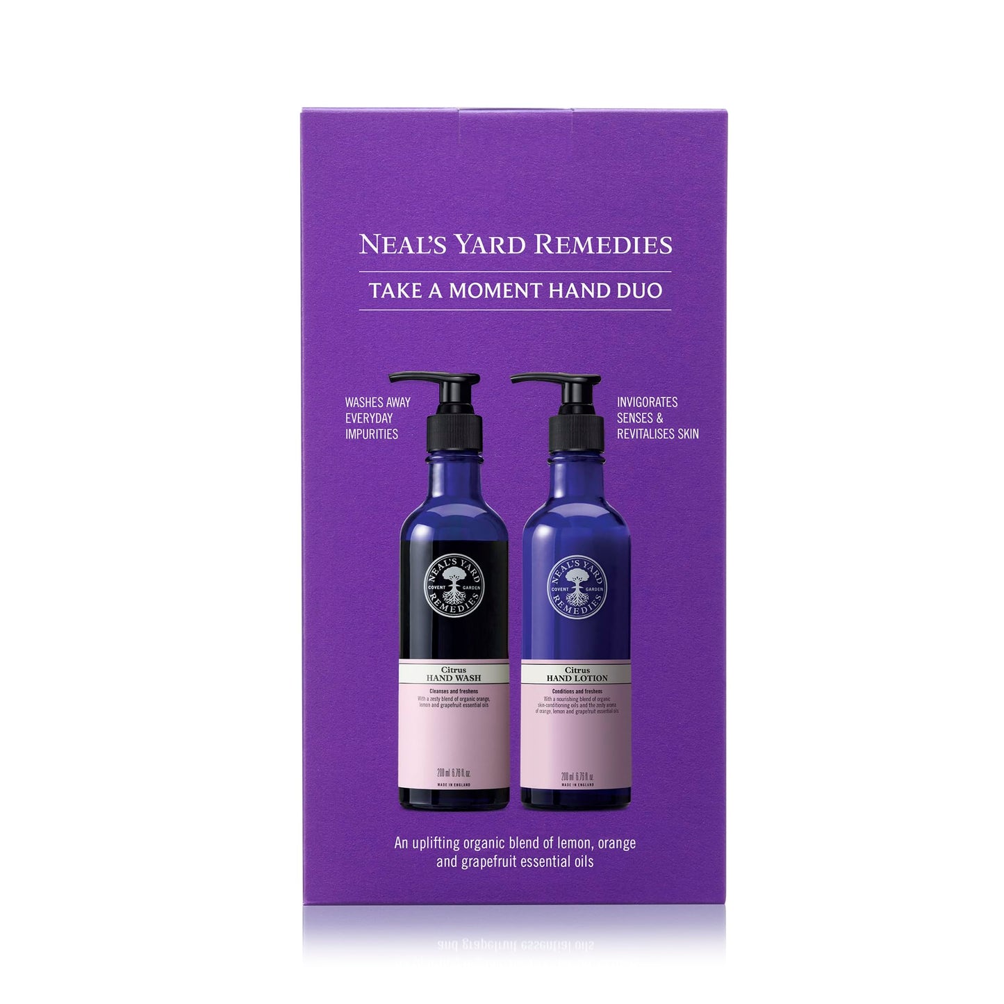 Neal's Yard Remedies Take A Moment Garden Mint & Bergamot Gift Set, Hand Wash & Hand Lotion with Essential Oils, Vegan & Cruelty-Free, Set of 2