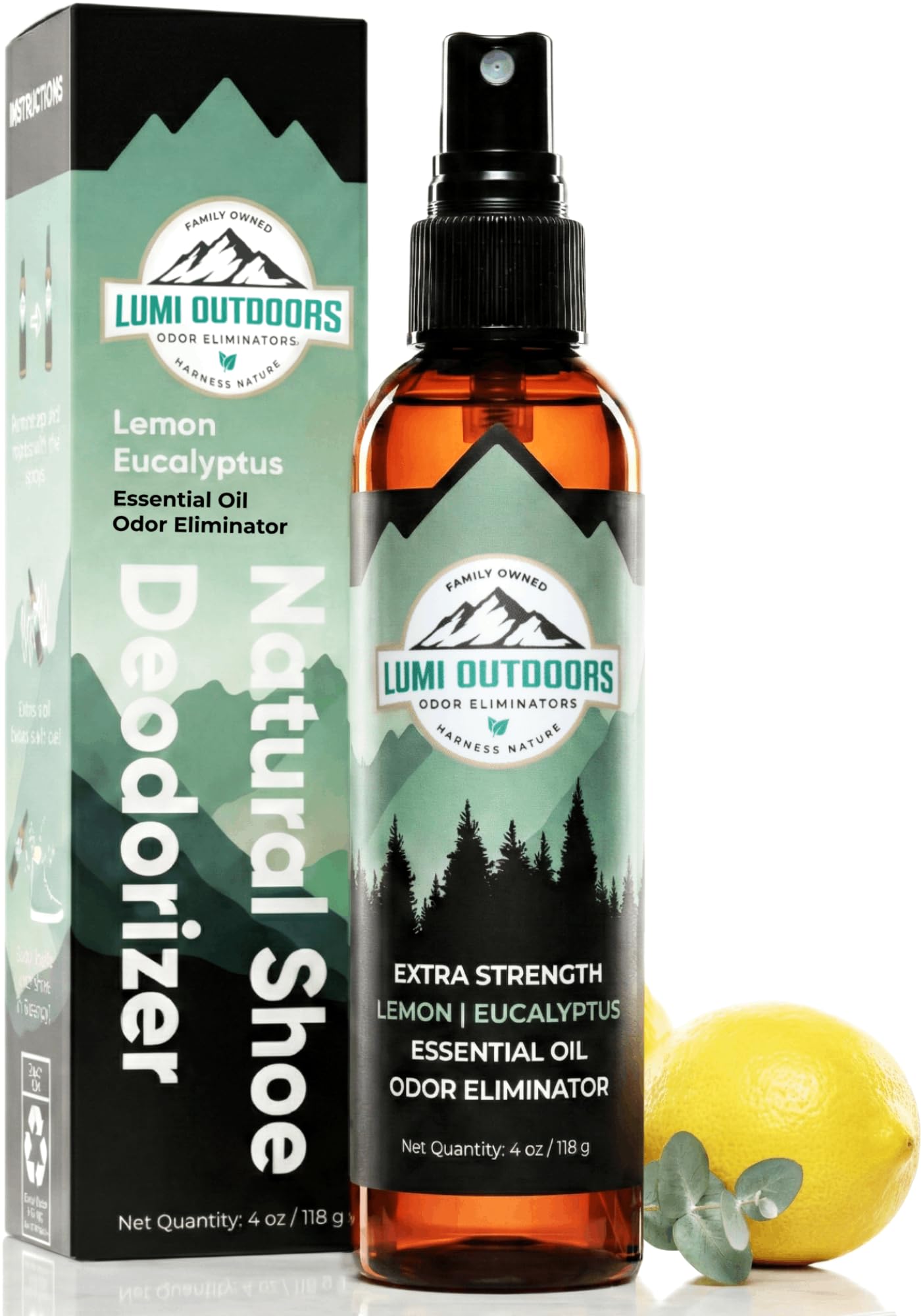 Lumi Outdoors Natural Shoe Deodorizer Spray - Odor Eliminator