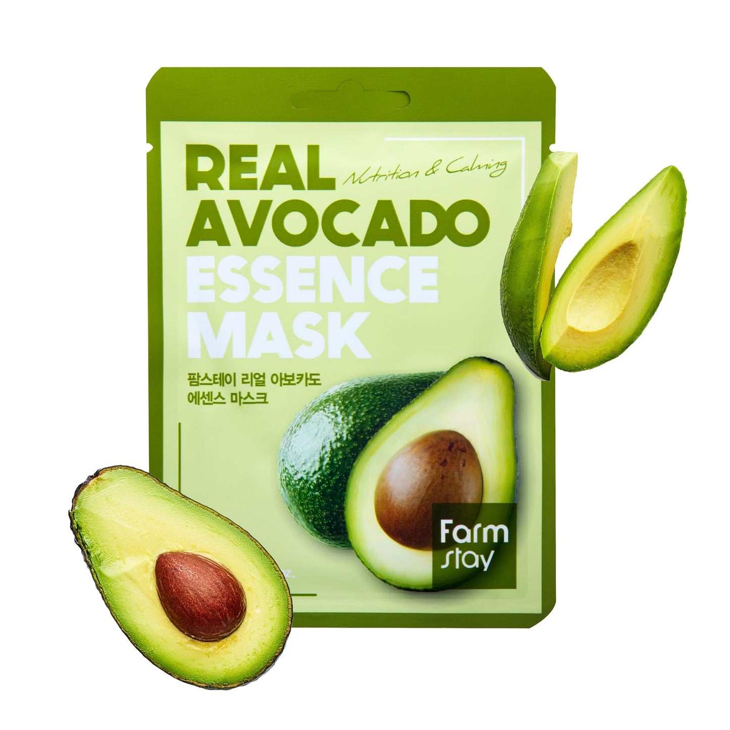 FARMSTAY Real Avocado Essence Mask - Avocado Extract Face Mask - Skin Care with Moisturizing Formula - Reinforces Skin Barrier - 0.78 oz