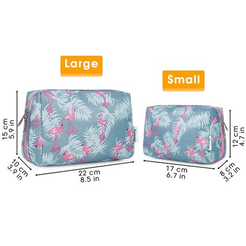 Large Makeup Bag Zipper Pouch Travel Cosmetic Organizer for Women (Large, Flamingo)