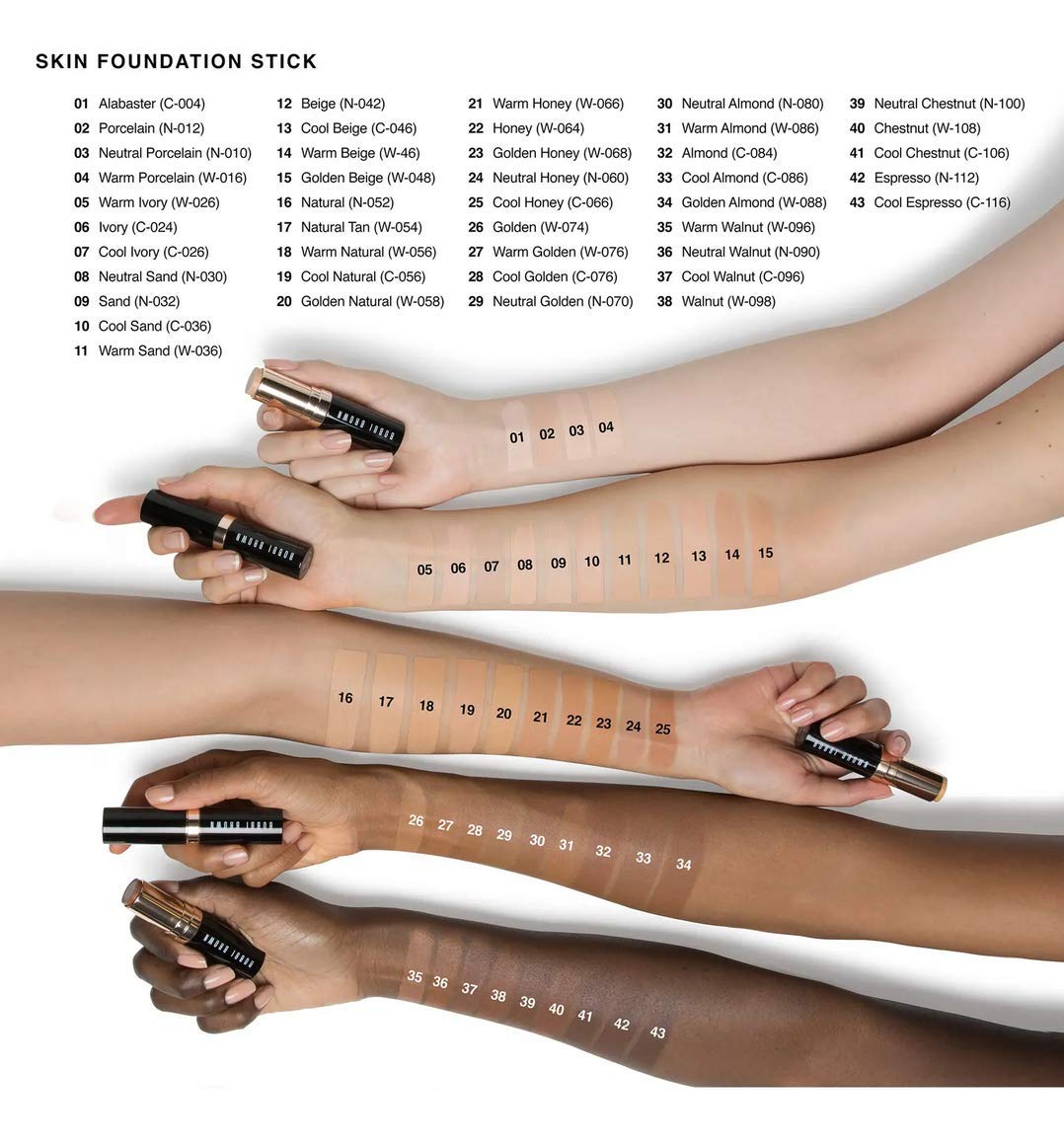 Bobbi Brown Skin Foundation Stick - Creamy Medium-to-Full Coverage for Even Skin Tone, Neutral Honey N-060, 0.31 oz