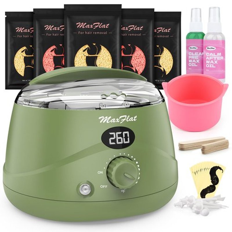 Waxing Kit, MaxFlat Digital Wax Pot Hard Wax Kit with Accessories for Brazilian and Full Body Waxing for Women and Men
