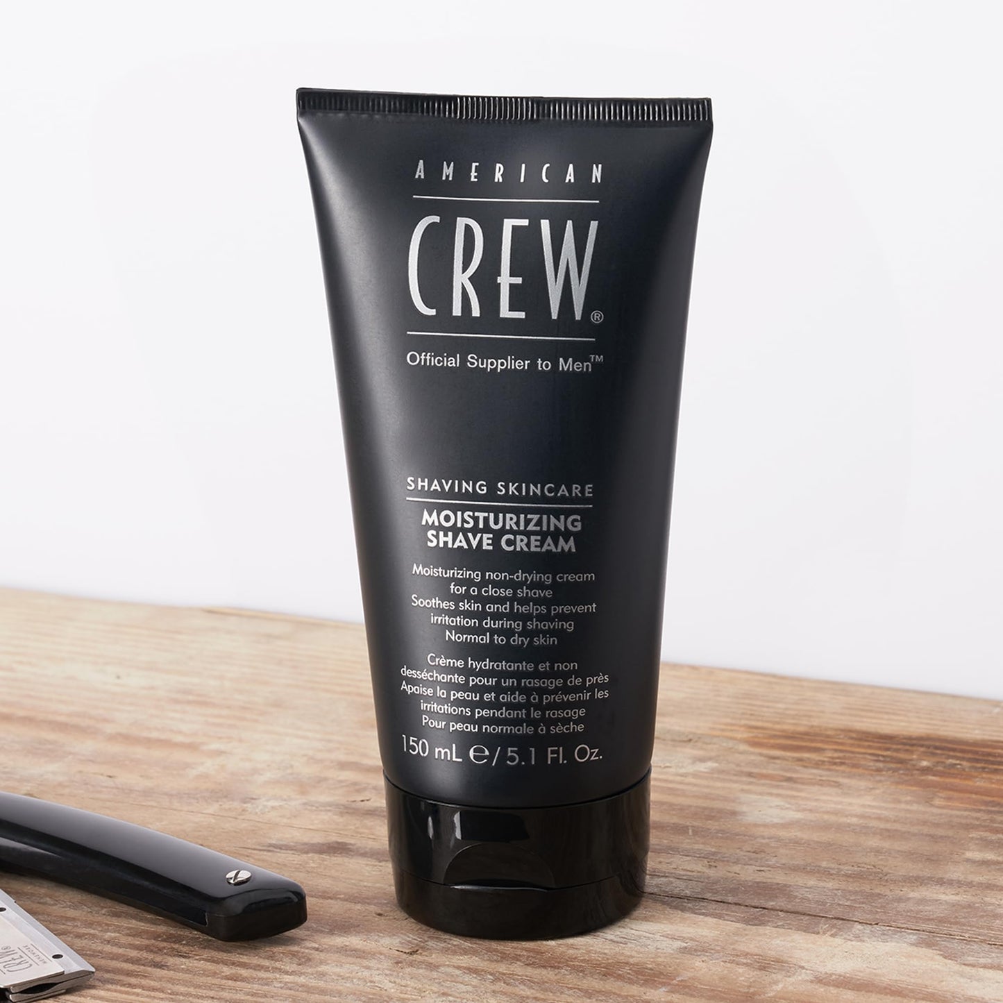 American Crew Shave Cream for Men, Non-Foaming Moisturizing Formula for Close Shave, Conditioning & Soothing for Normal to Dry Skin, 5.1 Fl Oz