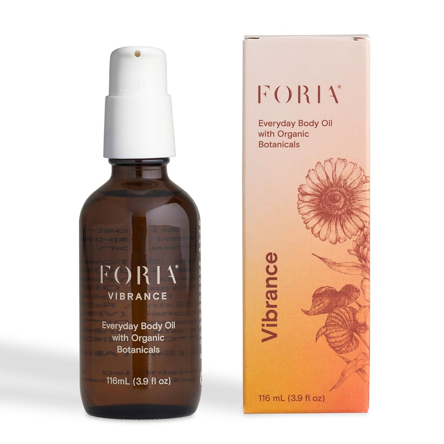 FORIA Everyday Organic Body Oil for Women, Herbal Skin Hydration 3.9 oz