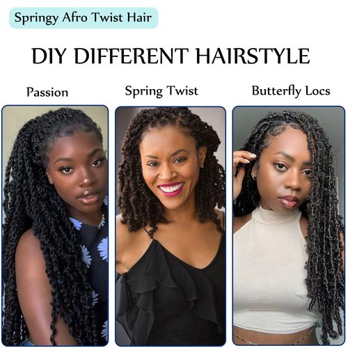 12 Inch Springy Afro Twist Hair Marley Twist Braiding Hair 8 Packs Kinky Twist Hair Short Marley Hair Wrapping Hair for Soft Locs Passion Hair Extensions