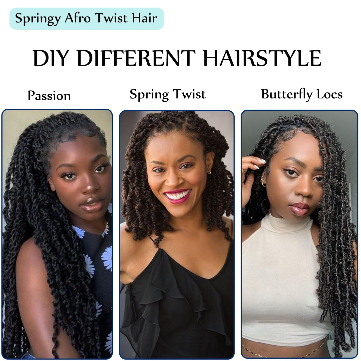 8 Inch Springy Afro Twist Hair Marley Twist Braiding Hair 3 Packs Kinky Twist Hair Short Marley Hair Wrapping Hair for Soft Locs Passion Hair Extensions…