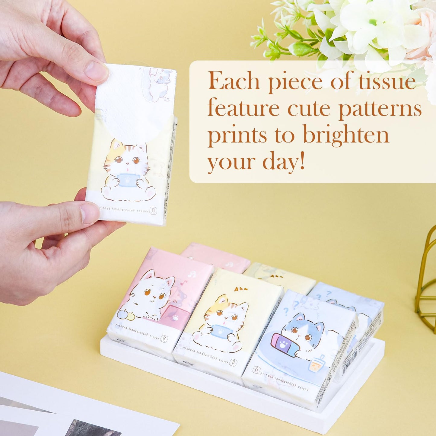 27 Packs Pocket Tissues, Small Travel Size Bulk Facial Paper Towel, Travel Essential, Purse Tissue, Individual Packet, Soft 3 Ply Portable Napkins with Cute Prints for Wedding Party (Dog&Bear&Rabbit)