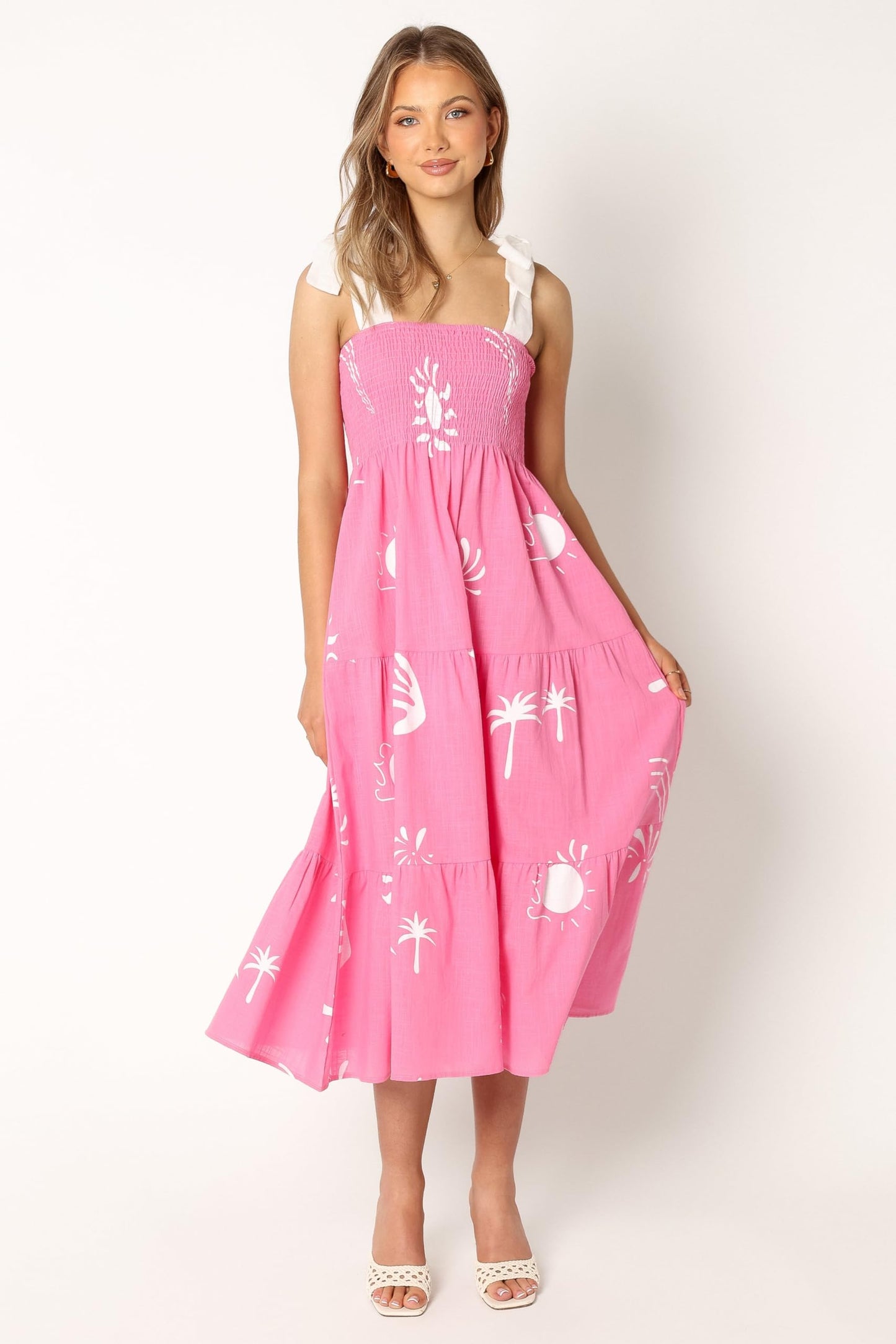 Petal & Pup Sarelle Midi Dress - Hot Pink XS